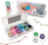 Armbandjes Maken Meisjes 6500pcs - Sieraden Maken - 30 Soorten Kralen 2mm & 3mm, 6 Kleuren Draad, Accessoires - Bedels Goud - Smiley Kralen - Armbandjes maken Volwassenen