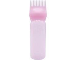 Foto: Boozyshop haar olie applicator haargroei stimuleren geschikt voor haarolie hair oil applicator applicatiefles roze