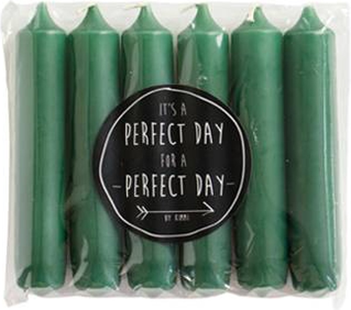 Rustik Lys Giftset dinerkaarsen 'Rustik Lys' (Bottle Green, Set van 6) Flessengroen
