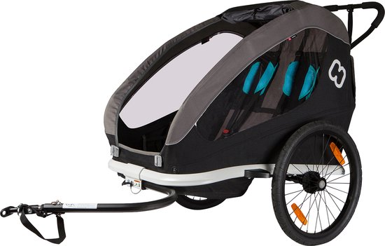 Remorque de velo pour enfants Hamax Traveller barre d attelage et roue de poussette. bol