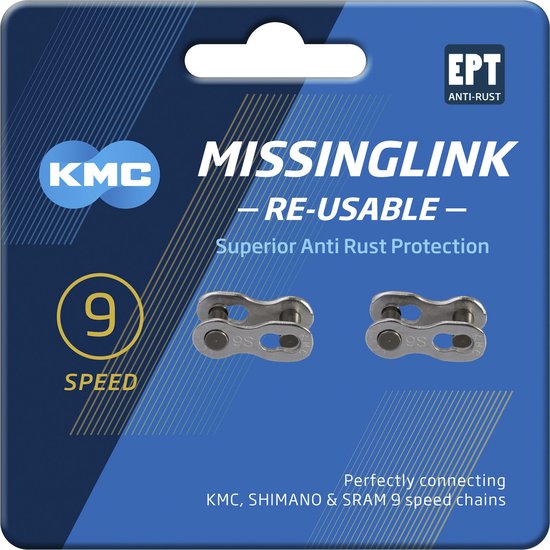 KMC Kettingschakel 9-speed - Anti-roest - Eenvoudige installatie - Zilver - 2 stuks van KMC — afbeelding 3