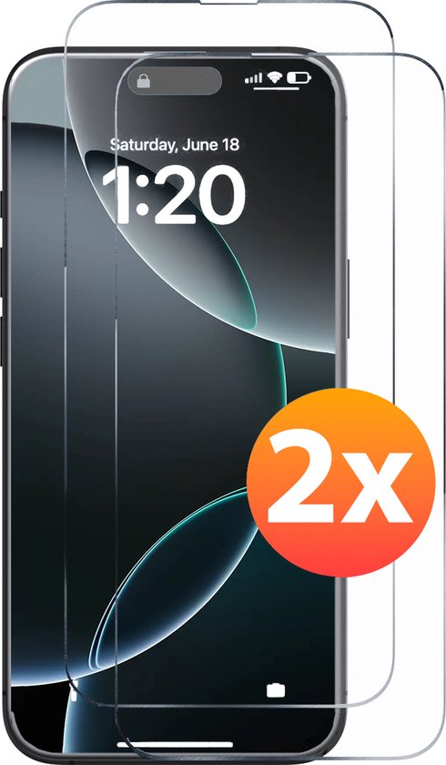 Screenprotector – Geschikt voor iPhone 16 Pro Max Tempered Glass – 2 stuks Extra Sterk – beschermglas