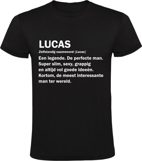 Lucas Woordenboek Heren T-shirt - cadeau - kado - verjaardag - grappig