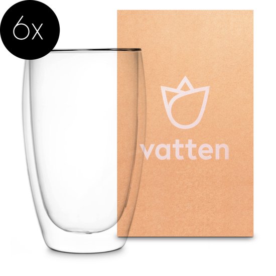 Vatten® - Verres à Double Paroi - 6 Pièces - 400ml - Rond | Sphère - Verres à café - Verres à thé