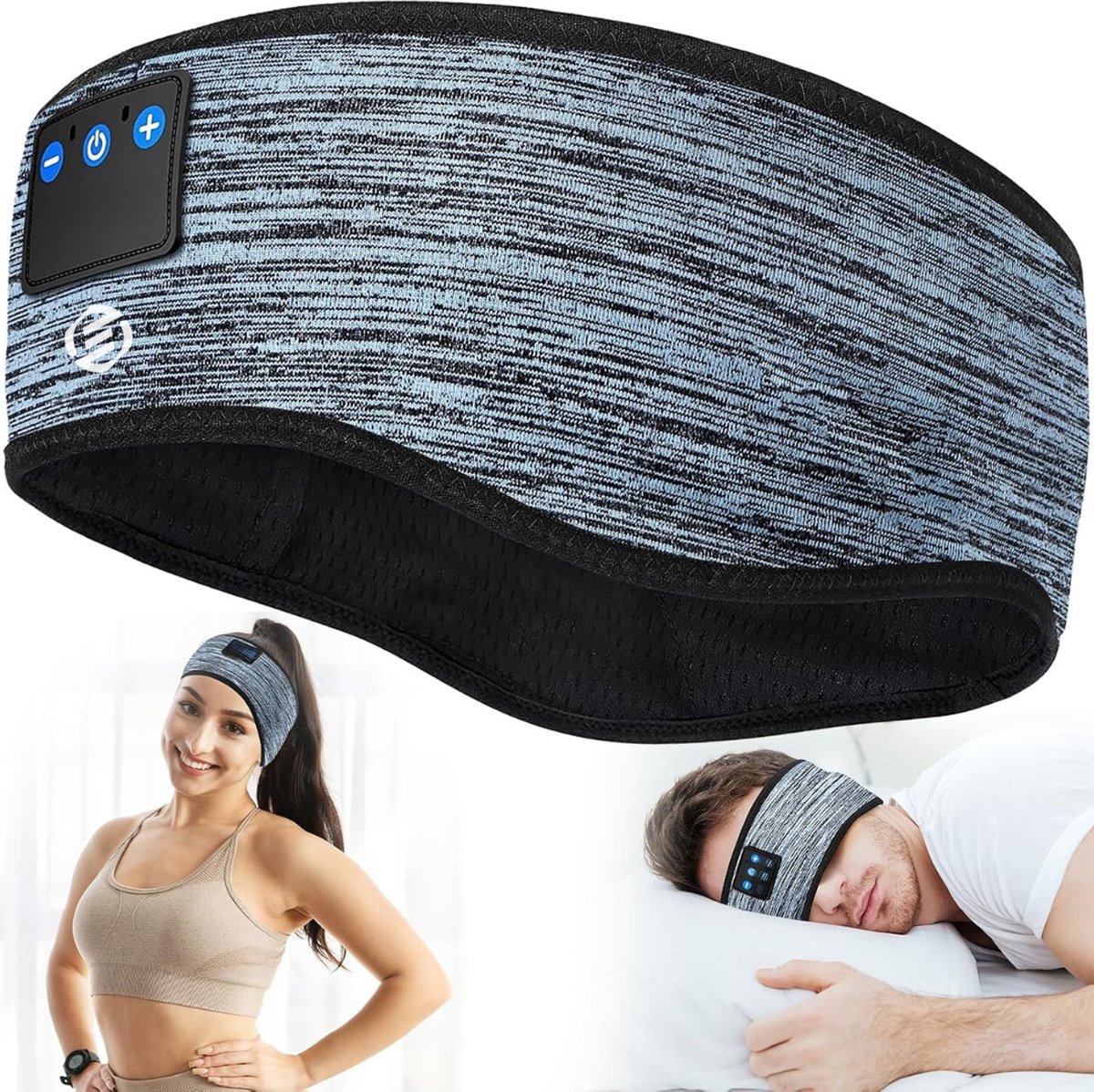 Equivera Slaapmasker Bluetooth - Slaap Koptelefoon - Hoofdband met Speakers - Mannen en Vrouwen - Slaapmasker met Speakers - 100% Verduisterend - Incl. White Noise en Binaural Beats