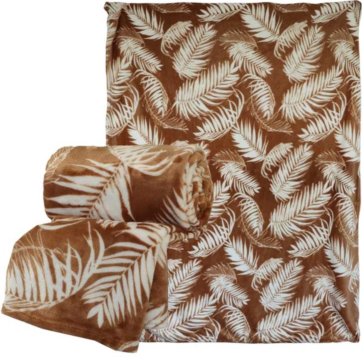 Unique Living D- Unique Living | Plaid Fien 150x200cm coconut bruin