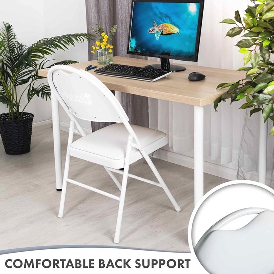 KAIHAOWIN Set van 2 Opvouwbare Vinyl Klapstoelen - Draagbare en Makkelijk Opbergbare Vouwstoelen, Vouwstoelen met Metalen Frame voor Binnen/Buiten Kantoor Kamperen KAIHAOWIN Set van 2 Opvouwbare Vinyl Klapstoelen - Draagbare en Makkelijk Opbergbare Vouwstoelen, Vouwstoelen met Metalen Frame voor Binnen/Buiten Kantoor Kamperen