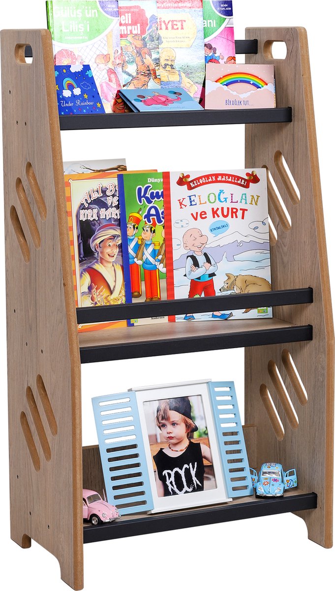 Industrial Living Boekenrek - Kinderboekenkast - Boekenrek Kinderkamer - Montessori - Hout