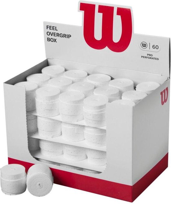 Box 60 Pcs Overgrip Wilson Pro Perforated White