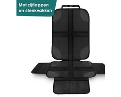Wellewares - Autostoelbeschermer - Autostoelhoes - Autostoel Beschermer Antislip - Achterbank en Voorstoel - Voor onder Kinderzitje, Kinderstoel, Maxi Cosi of Zitverhoger - Isofix - Zwart