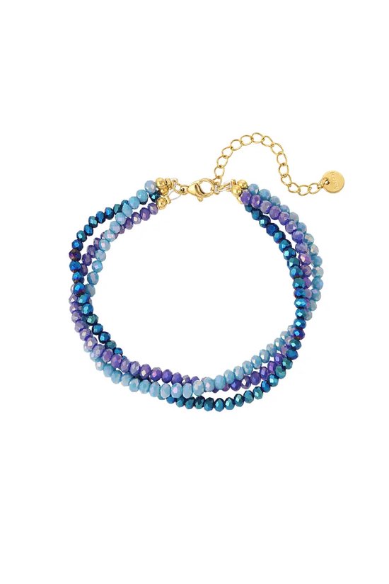 bracelets - bleu - avec fermoir mousqueton - acier inoxydable