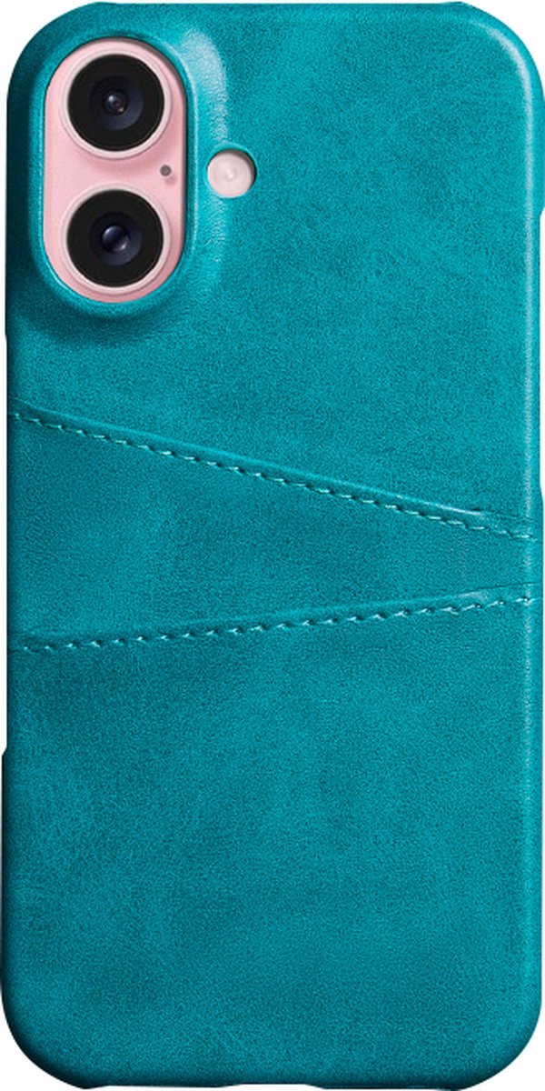 Backcover met Opbergvakjes + PMMA Screenprotector voor iPhone 16 _ Groen