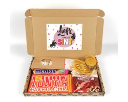 Cadeaupakketje Sinterklaas - brievenbuspakket - Liefs van de Sint - Bolletje kruidnoten - chocolade munten - Tony chocolonely - hartjes - Mentos