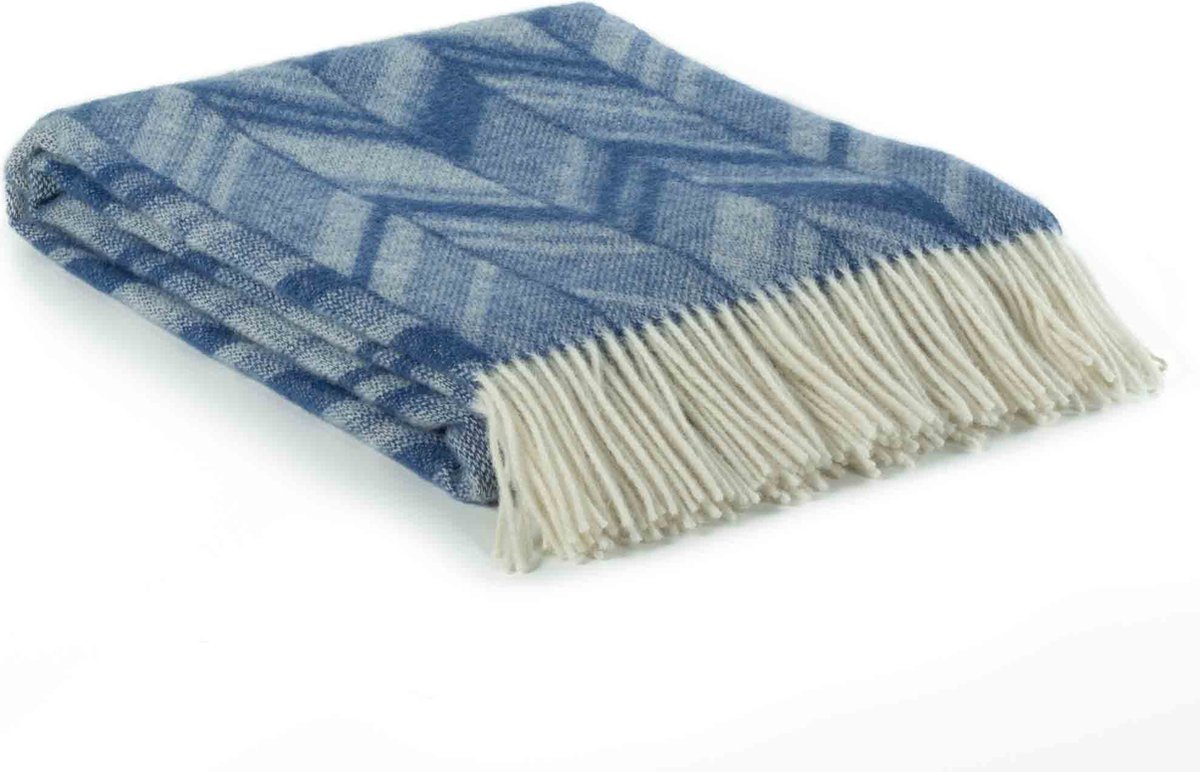 Most Plaid Verona - 100% Nieuw-Zeelandse wol - 140 x 200 cm - blauw