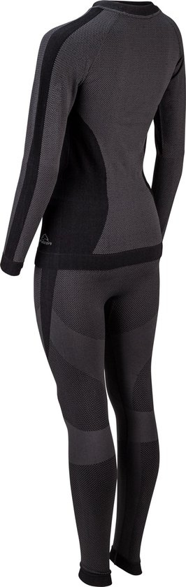 Falcon Dames Thermobroek lange broek - Zwart/Grijs - Maat XL