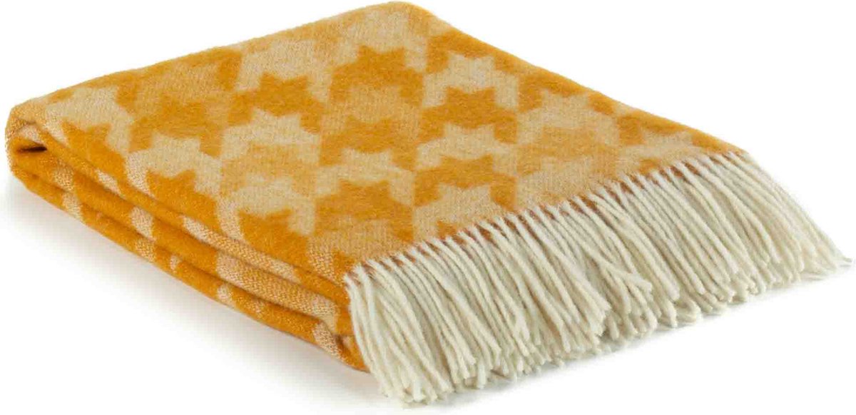 MoST - Plaid Lucca - 100% Nieuw-Zeelandse wol - 140 x 200 cm - geel