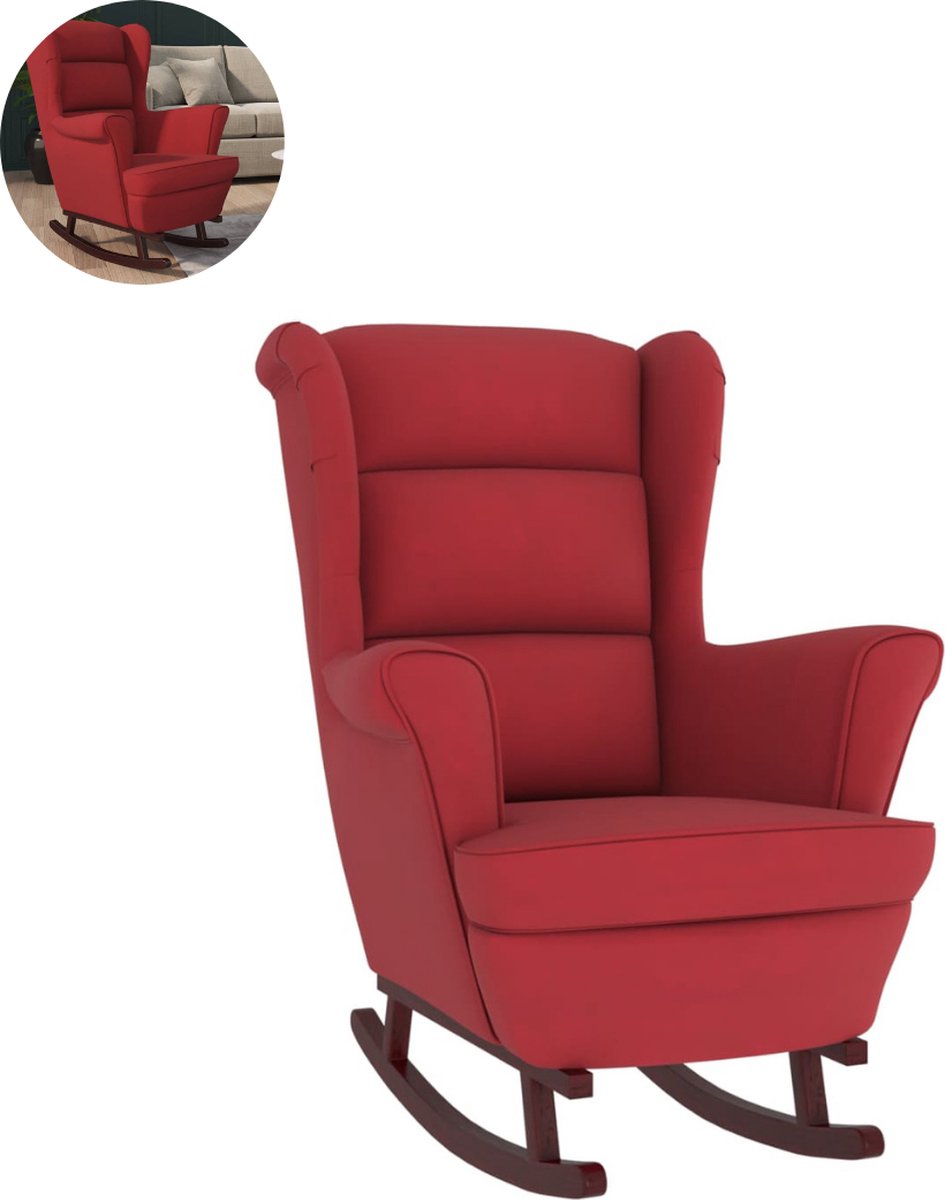 Fauteuil - Relaxzetel - Relaxstoel - Relaxfauteuil - Stoel - Met armleuning - Voor één Persoon - Wijnrood