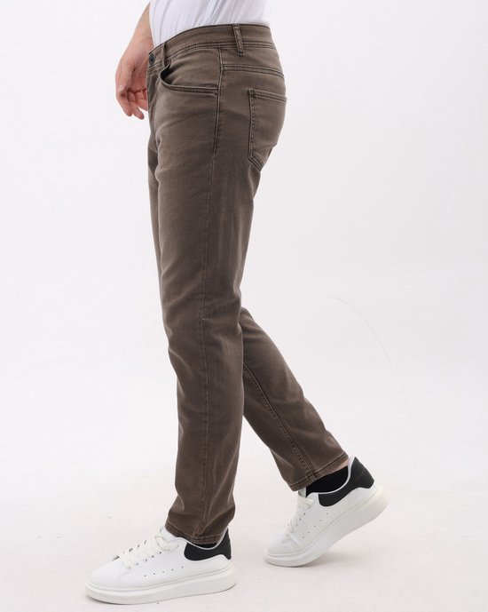 Neat Regular Jeans Homme - Jeans Stretch Homme - MM-R-02 - Marron