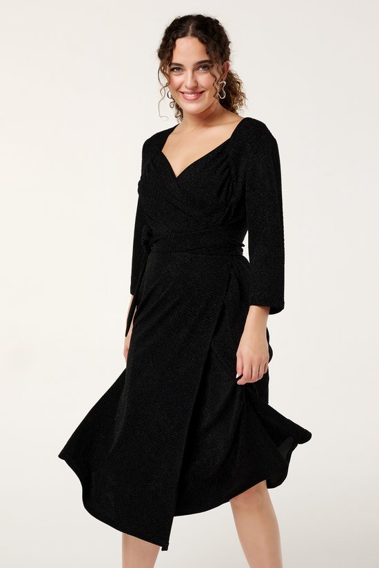 MS Mode Jurk Midi jurk met glitters bol