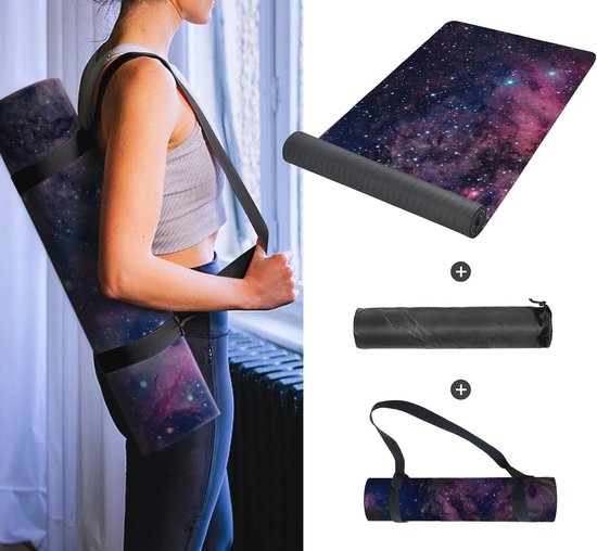 Antislip Yogamat voor Fitness en Pilates - 183 x 61 cm, Extra Dikke en Gevoerde Matte voor Optimale Grip en Comfort — afbeelding 4