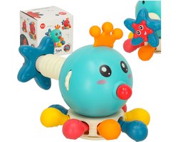 Playos® - Sensorische Octopus - 10 in 1 - Blauw - Baby Speelgoed - Ontwikkelingsspeelgoed - Motoriek - Sinterklaas