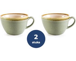 Olympia Kiln Cappuccino Kop - Mosgroen - 34cl (Set van 2 stuks) Image