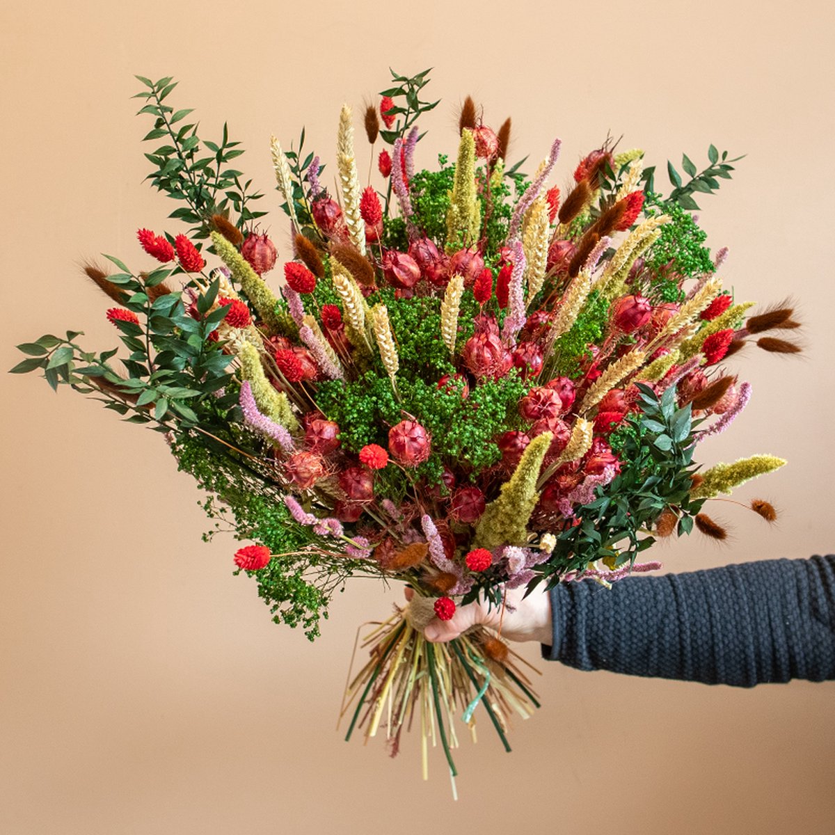 Droogbloemen - boeket - Roselin Rood - Droogbloemenboeket