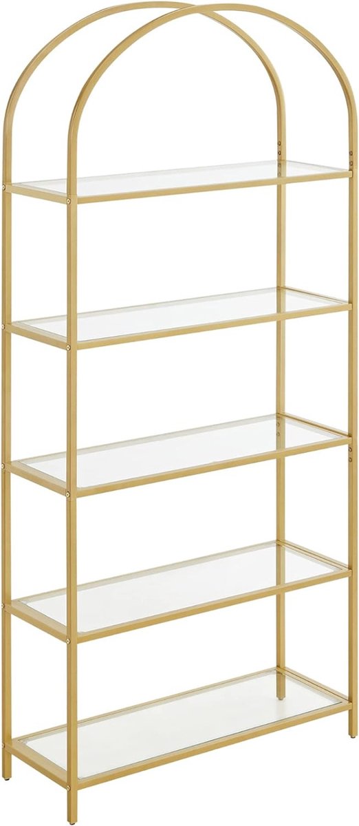 MIRA Home - Opbergrek - Wandrek - Wandkast - Kast - Goud - 30.2x83x183.5