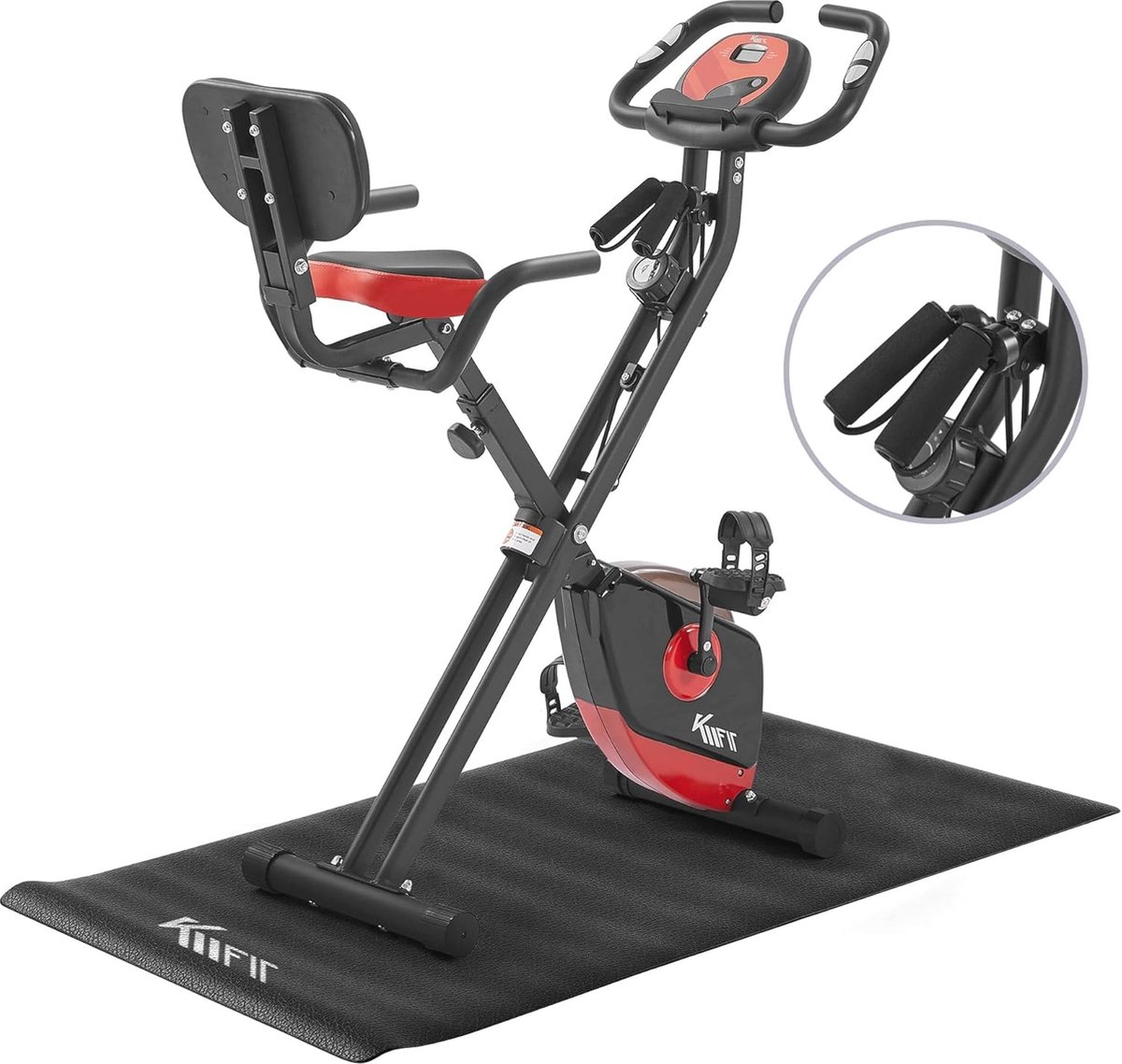 Opvouwbare Fitnessfiets met LCD-Display - 2in1 Hometrainer met 16 Weerstandsniveaus en Handpulssensoren