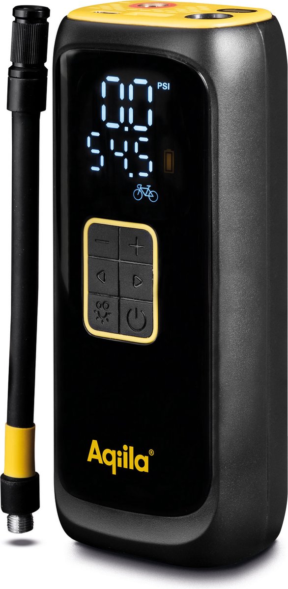 Bol.com Aqiila Airbird C4 Elektrische Bandenpomp, draagbare Luchtcompressor, 10,3 bar – 150 psi, 20-22 L/M, Zaklamp en Powerbank... aanbieding