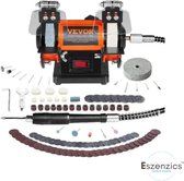 Eszenzics™ Double rectifieuse - Multifonctionnelle 3 en 1 - Moteur puissant de 50 W - Sans balais - 3 disques de polissage - Bijoux - 100+ Accessoires de vêtements pour bébé - Polissage - Affûtage