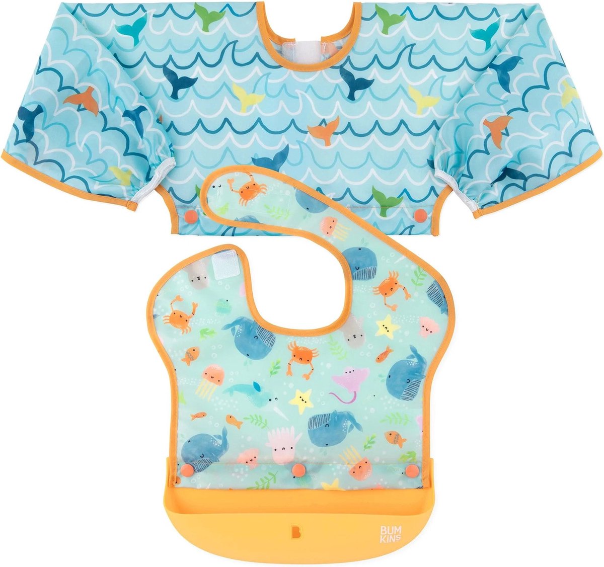 Goedkoopste Bumkins - Verwisselbare slab met opvangbakje - Ocean Life & Whale Tail (6-18m