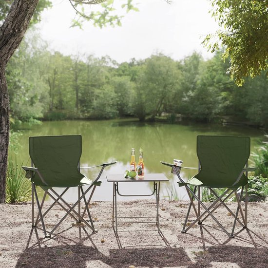 Klappbarer Campings tuhl mit Beistell tisch Kühltasche für Picknick im Freien St