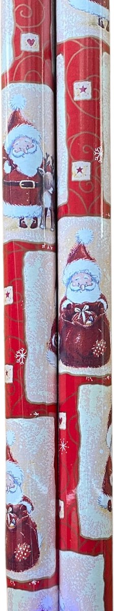 FESTIVE GIFTS Inpakpapier - Cadeaupapier - 200 x 70cm - 2 rollen - Kerst - Luxe Cadeauverpakking - Kleurrijk