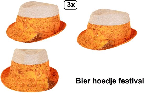 Foto: 3x festival bierhoedje thema feest bier feest terras festival apres ski biertje drinken fun vrijgezel strandparty