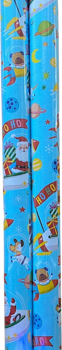 FESTIVE GIFTS Inpakpapier - Cadeaupapier - 200 x 70cm - 2 rollen - Kerst - Luxe Cadeauverpakking - Kleurrijk