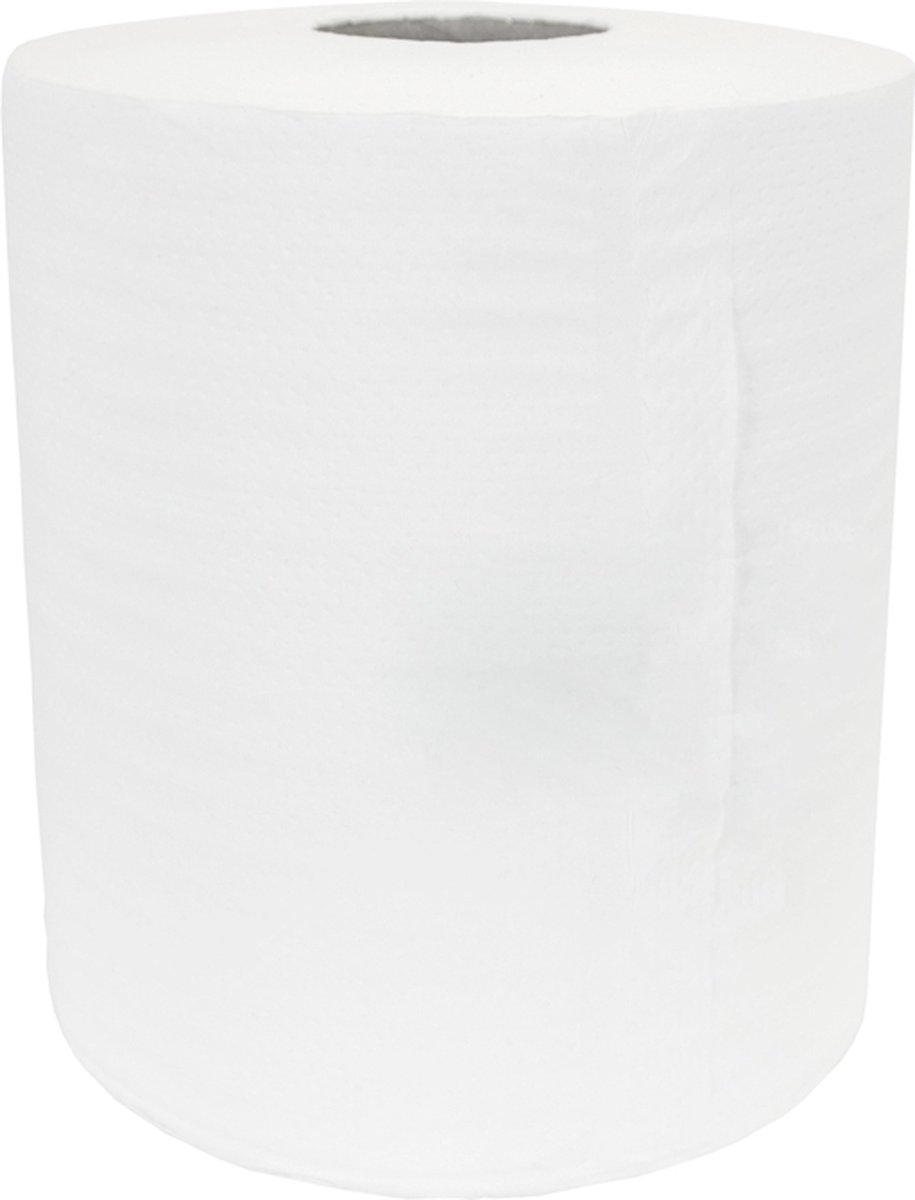 TOWLERS midi handdoekrol wit 1laags cellulose 20cmx300 meter pak 6rol