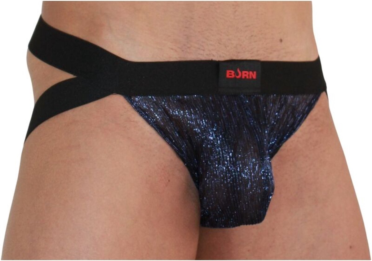 Goedkoopste BURN - 006 JOCK GLANZEND BLAUW/ZWART M | EROTISCHE HEREN ONDERGOED | SEXY HEREN ONDERGOED