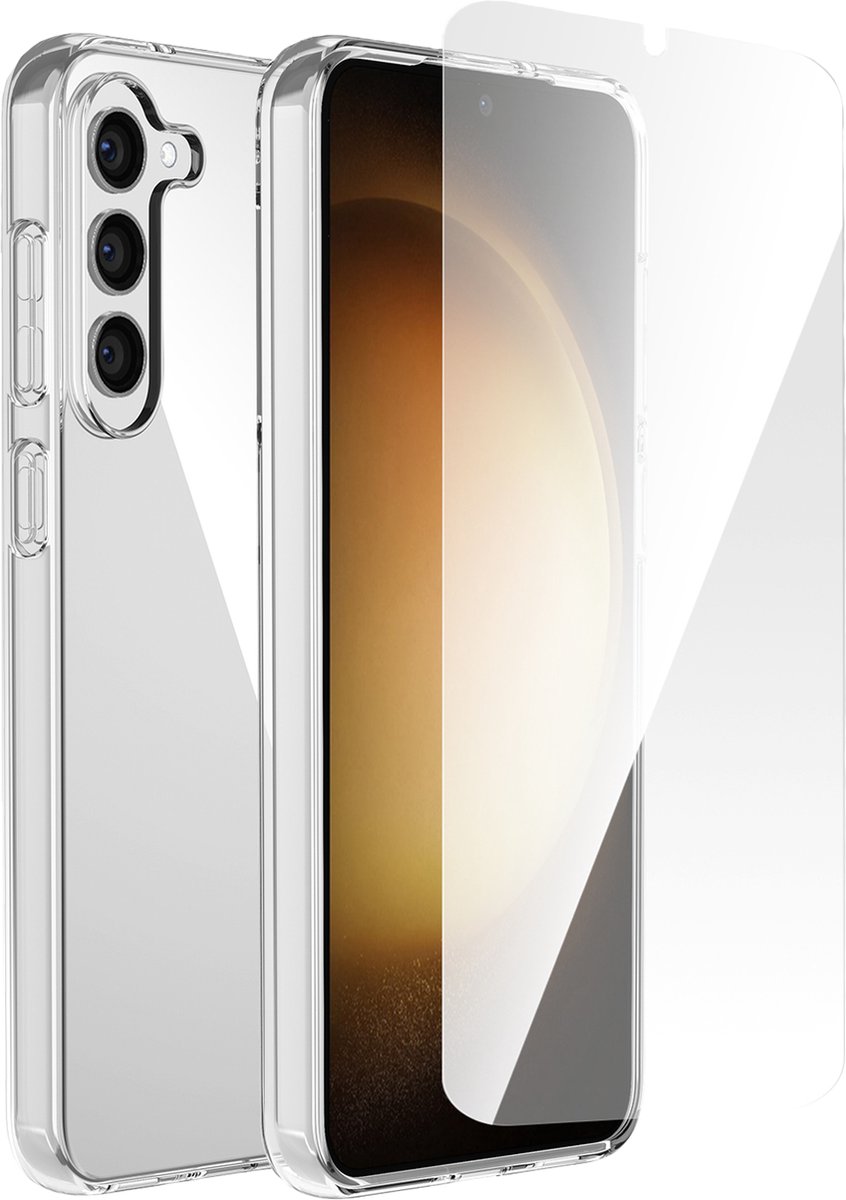 Podec Hoesje Geschikt voor Samsung Galaxy S23 Plus Doorzichtig Telefoonhoesje - Anti-Shock Case Cover met 1x Screenprotector