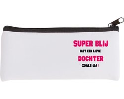 Akyol - super blij met een lieve dochter zoals jij Etui - Dochter - de liefste dochter - verjaardag - cadeautje voor dochter - dochter artikelen - kado - geschenk - 20 bij 9 cm