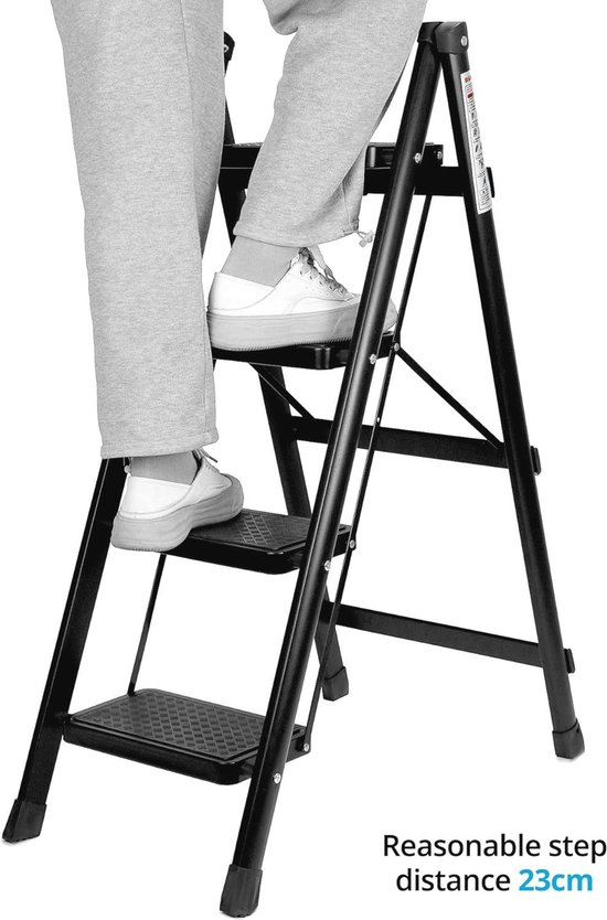 Tabouret Haut Pliant À Cadre En Acier, Siège En Polyéthylène Haute Densité, Cuisine Portable, Dossier, Chaises De Bistrot, Pliable, Noir, Blanc