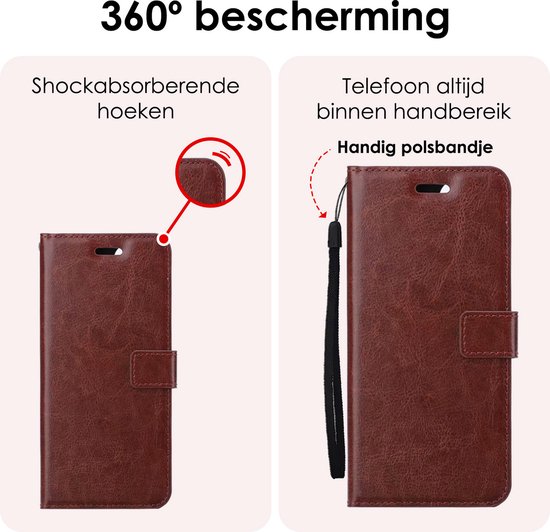 Coque pour Google Pixel 9 Pro Case Book Case Cover Flip Cover Portefeuille Bookcase avec 2x Protecteur d'écran - Marron