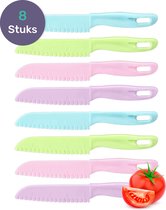 Bol.com Qwali Montessori Kinder messen Set - 8 Delig - Veilig - Koken - Bestek Mes - Mesjes voor kinderen - Keuken mes aanbieding