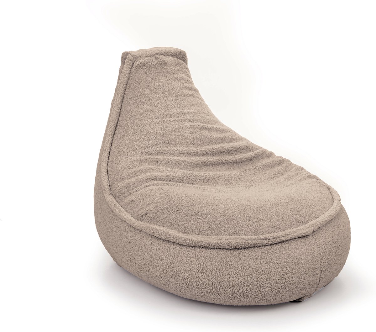 Drop & Sit - zitzak/stoel- sfeervolle teddy - taupé - Noa JR - 100 Liter - extra comfortabel en zacht
