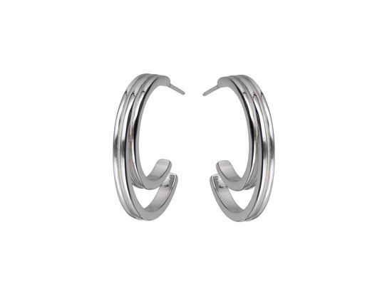 Kikuchi ERTS009 Oorbellen voor heren, titanium, staafjes, roestvrij