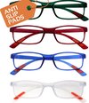 4 verres - Vert | Rouge | Bleu | Transparent