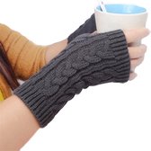 Dames Maat One size - Winterhandschoen - Polswarmer - Vingerloze handschoen - Donker Grijs
