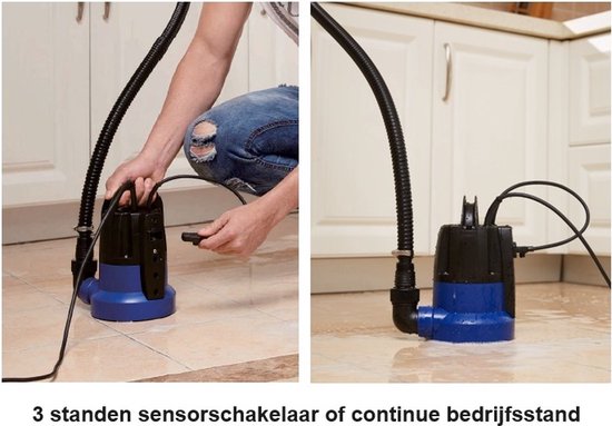 Pompe d'aspiration plate Borg Sensor - Pompe à vadrouille - Pompe submersible - vadrouille sèche jusqu'à 1 mm - 7000 l/h