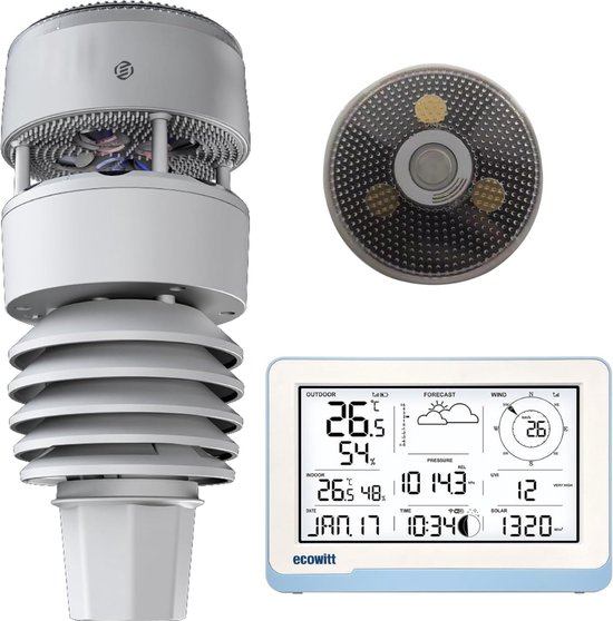eMylo Draadloze temperatuursensor, digitale hygrometer voor binnen en buiten, met buitensensor, koelkastthermometer, meter app-monitor, thermometer voor babykamer, aquarium, wit, 1 stuks