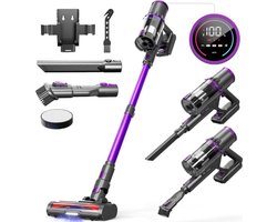 Luxe Steelstofzuiger – Draadloos – Stofzuiger zonder Zak – Op Accu – Wireless Vacuum Cleaner – 40.000PA Zuigkracht – 4 Instelbare Modi – 7-Traps Filter – 500W